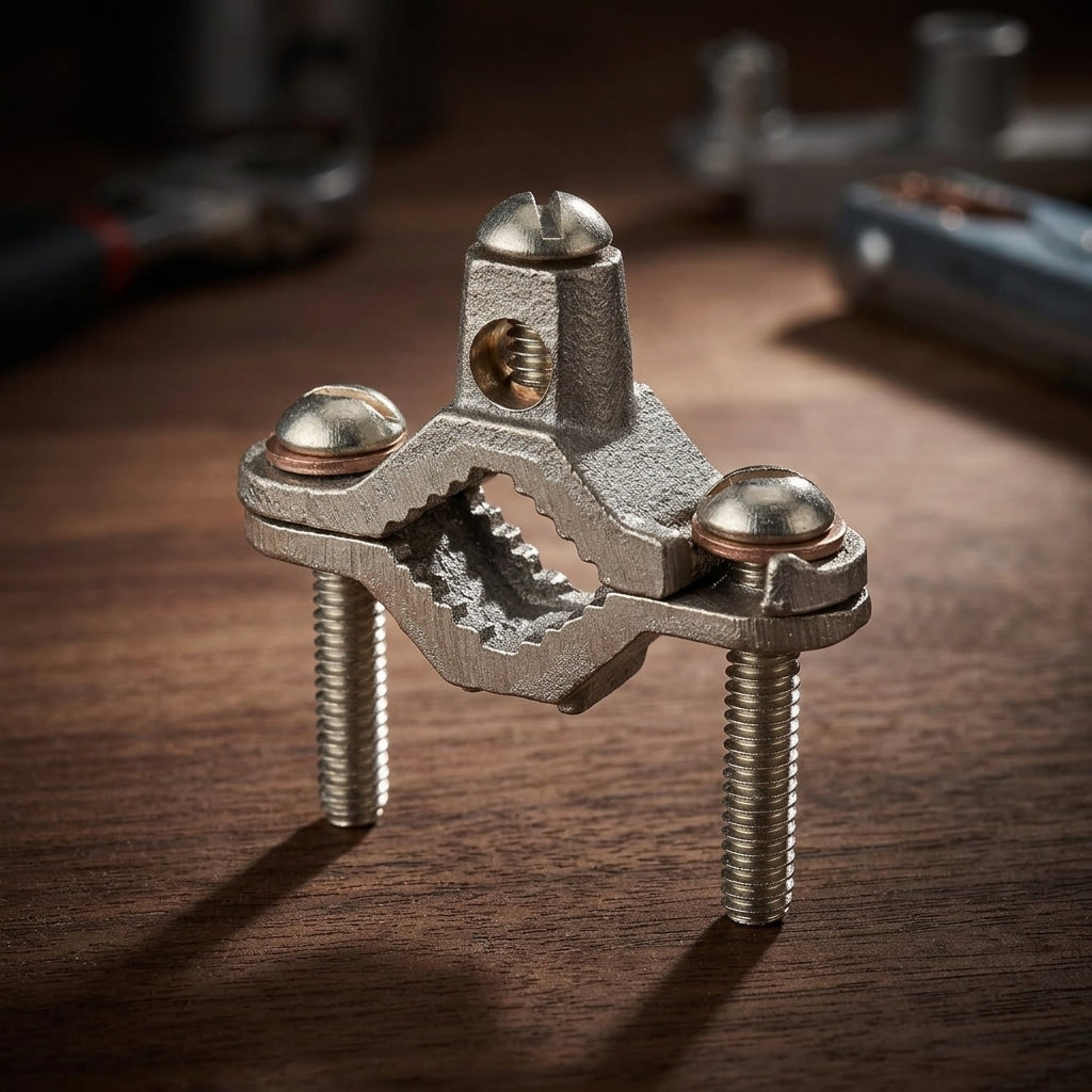 Electric fence ground rod clamp