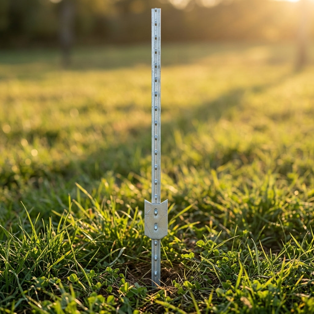 Galvanized hot-dipped T-post ground rod for electric fencing