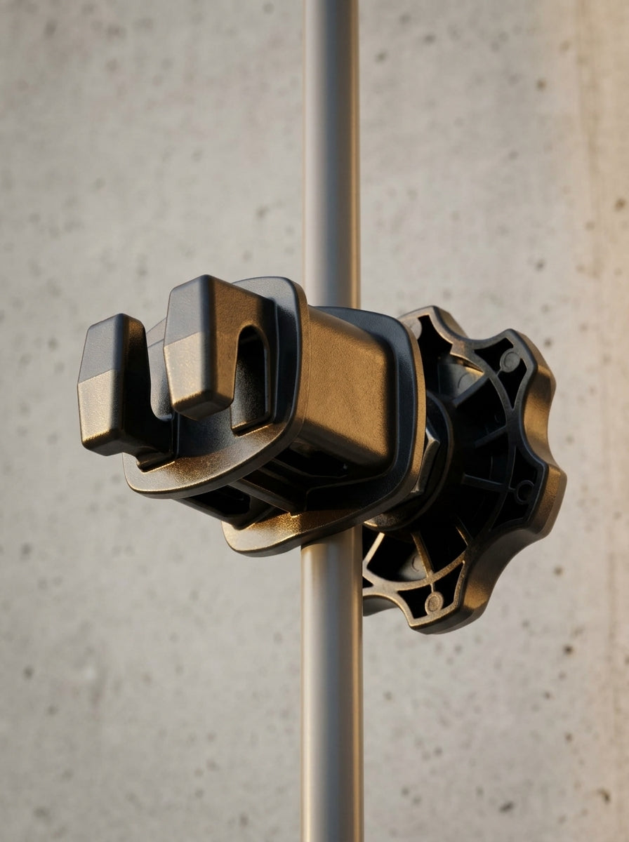 Western screw-tight round post electric fence insulator